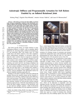 Anisotropic Stiffness and Programmable Actuation for Soft Robots Enabled
  by an Inflated Rotational Joint