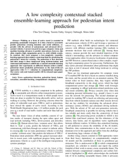 A low complexity contextual stacked ensemble-learning approach for
  pedestrian intent prediction
