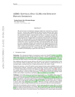 AERO: Softmax-Only LLMs for Efficient Private Inference