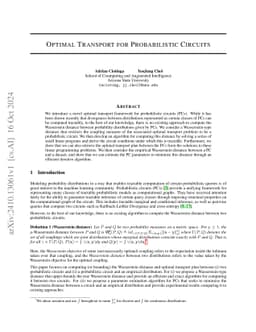 Optimal Transport for Probabilistic Circuits