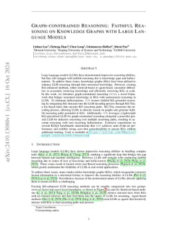 Graph-constrained Reasoning: Faithful Reasoning on Knowledge Graphs with
  Large Language Models