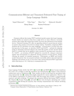 Communication-Efficient and Tensorized Federated Fine-Tuning of Large
  Language Models