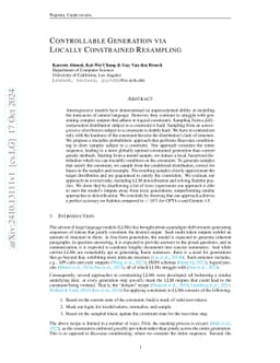 Controllable Generation via Locally Constrained Resampling