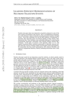 Learning Efficient Representations of Neutrino Telescope Events