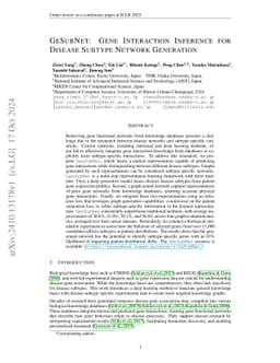 GeSubNet: Gene Interaction Inference for Disease Subtype Network Generation