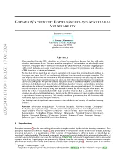Golyadkin's Torment: Doppelgängers and Adversarial Vulnerability