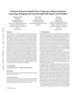 Context-Enhanced Multi-View Trajectory Representation Learning: Bridging
  the Gap through Self-Supervised Models