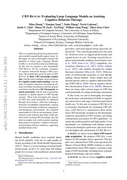 CBT-Bench: Evaluating Large Language Models on Assisting Cognitive Behavior Therapy