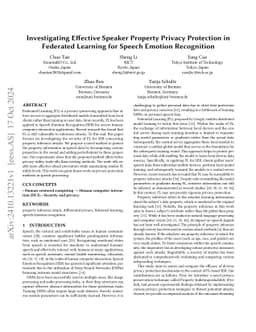 Investigating Effective Speaker Property Privacy Protection in Federated
  Learning for Speech Emotion Recognition