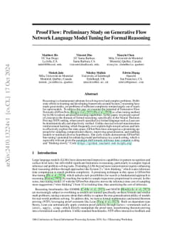 Proof Flow: Preliminary Study on Generative Flow Network Language Model
  Tuning for Formal Reasoning