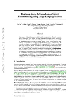 Roadmap towards Superhuman Speech Understanding using Large Language
  Models