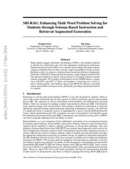 SBI-RAG: Enhancing Math Word Problem Solving for Students through
  Schema-Based Instruction and Retrieval-Augmented Generation