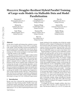 Malleus: Straggler-Resilient Hybrid Parallel Training of Large-scale
  Models via Malleable Data and Model Parallelization