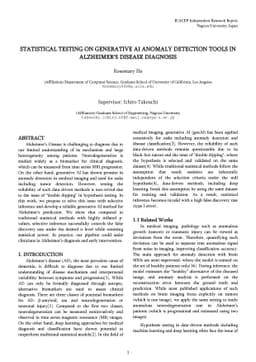 Statistical testing on generative AI anomaly detection tools in
  Alzheimer's Disease diagnosis