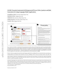 CLEAR: Towards Contextual LLM-Empowered Privacy Policy Analysis and Risk
  Generation for Large Language Model Applications