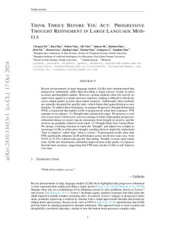 Think Thrice Before You Act: Progressive Thought Refinement in Large
  Language Models