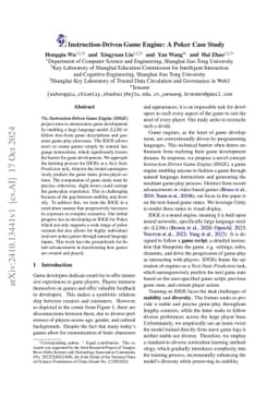 Instruction-Driven Game Engine: A Poker Case Study