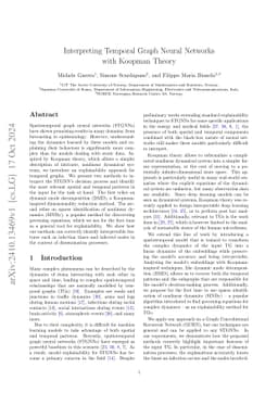 Interpreting Temporal Graph Neural Networks with Koopman Theory