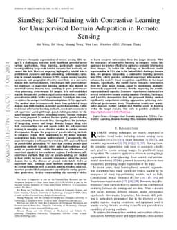 SiamSeg: Self-Training with Contrastive Learning for Unsupervised Domain
  Adaptation Semantic Segmentation in Remote Sensing