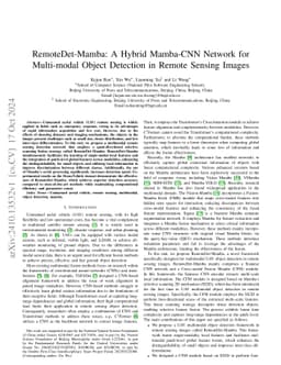 RemoteDet-Mamba: A Hybrid Mamba-CNN Network for Multi-modal Object
  Detection in Remote Sensing Images