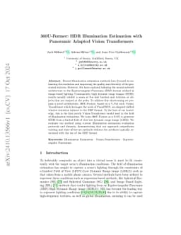 360U-Former: HDR Illumination Estimation with Panoramic Adapted Vision
  Transformers