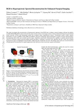 RGB to Hyperspectral: Spectral Reconstruction for Enhanced Surgical
  Imaging