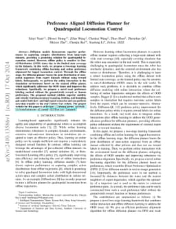 Preference Aligned Diffusion Planner for Quadrupedal Locomotion Control