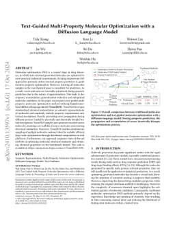 Text-Guided Multi-Property Molecular Optimization with a Diffusion
  Language Model