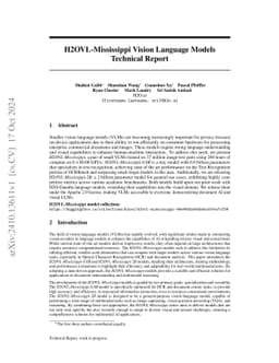 H2OVL-Mississippi Vision Language Models Technical Report