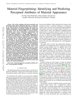 Material Fingerprinting: Identifying and Predicting Perceptual
  Attributes of Material Appearance