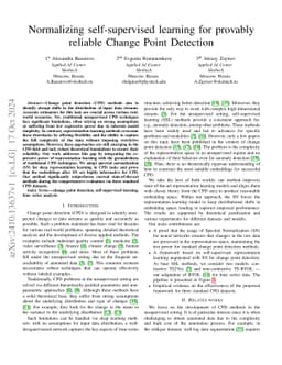 Normalizing self-supervised learning for provably reliable Change Point
  Detection