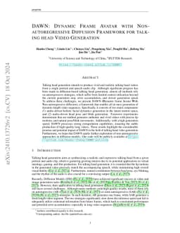 DAWN: Dynamic Frame Avatar with Non-autoregressive Diffusion Framework for Talking Head Video Generation