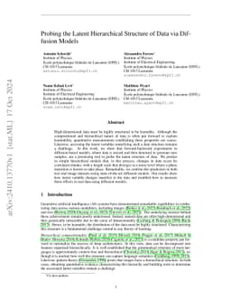 Probing the Latent Hierarchical Structure of Data via Diffusion Models