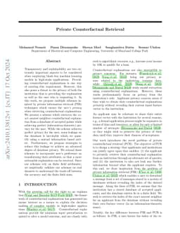Private Counterfactual Retrieval