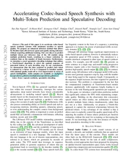 Accelerating Codec-based Speech Synthesis with Multi-Token Prediction
  and Speculative Decoding