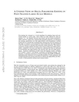 A Unified View of Delta Parameter Editing in Post-Trained Large-Scale
  Models