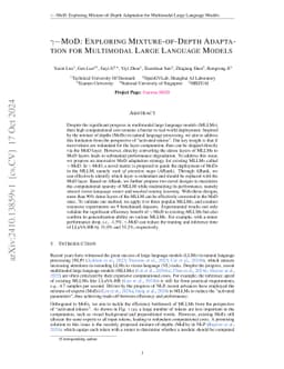 $γ-$MoD: Exploring Mixture-of-Depth Adaptation for Multimodal Large
  Language Models