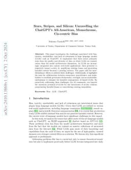 Stars, Stripes, and Silicon: Unravelling the ChatGPT's All-American,
  Monochrome, Cis-centric Bias