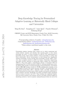 Deep Knowledge Tracing for Personalized Adaptive Learning at
  Historically Black Colleges and Universities