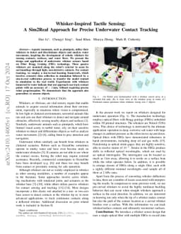 Whisker-Inspired Tactile Sensing: A Sim2Real Approach for Precise
  Underwater Contact Tracking