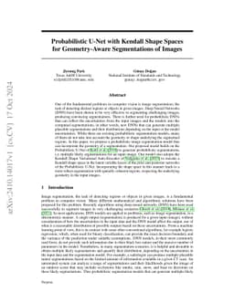 Probabilistic U-Net with Kendall Shape Spaces for Geometry-Aware
  Segmentations of Images