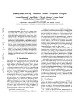 Auditing and Enforcing Conditional Fairness via Optimal Transport