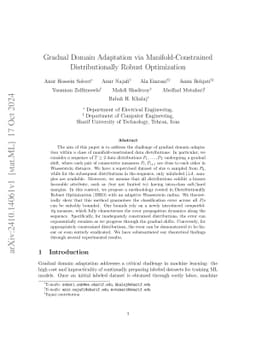 Gradual Domain Adaptation via Manifold-Constrained Distributionally
  Robust Optimization