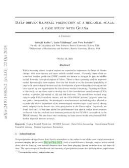 Data-driven rainfall prediction at a regional scale: a case study with
  Ghana