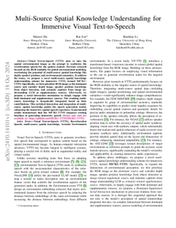 Multi-Source Spatial Knowledge Understanding for Immersive Visual
  Text-to-Speech