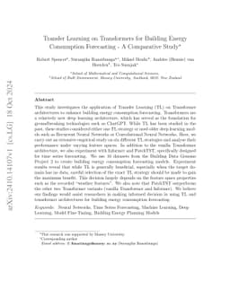 Transfer Learning on Transformers for Building Energy Consumption
  Forecasting -- A Comparative Study