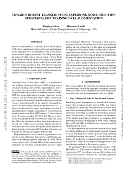Towards Robust Transcription: Exploring Noise Injection Strategies for
  Training Data Augmentation
