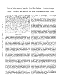Inverse Reinforcement Learning from Non-Stationary Learning Agents