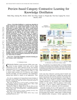 Preview-based Category Contrastive Learning for Knowledge Distillation