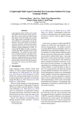 A Lightweight Multi Aspect Controlled Text Generation Solution For Large
  Language Models
